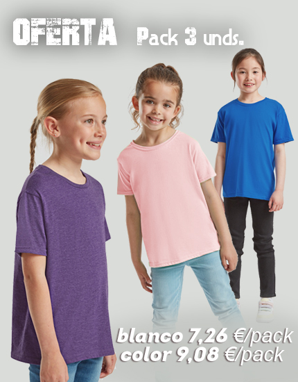 CAMISETA ICONIC NIÑA. PACK 3 unds.