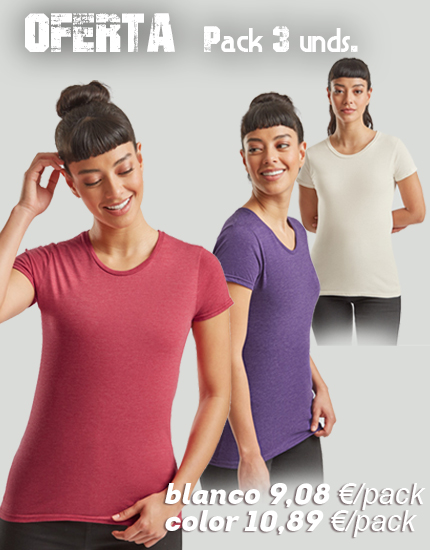 CAMISETA ICONIC MUJER. PACK 3 unds.